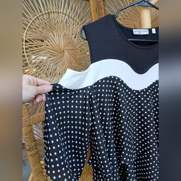 Patricia Luca Milano Black and White Polka Dot Women's Top_Small - Picture 3 of 5